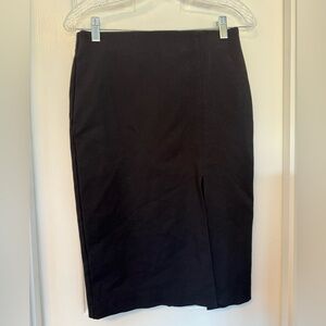 Ann Taylor Classic Black Pencil Skirt with Front Slit